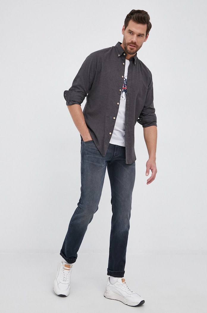 Oblečení Košile Selected Homme 16074464.Black šedá