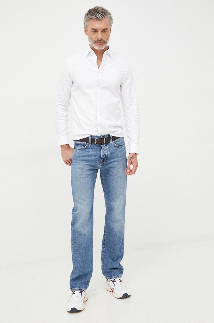 Bavlnená košeľa Armani Exchange 8NZCGB.Z8ANZ.NOS biela AA00