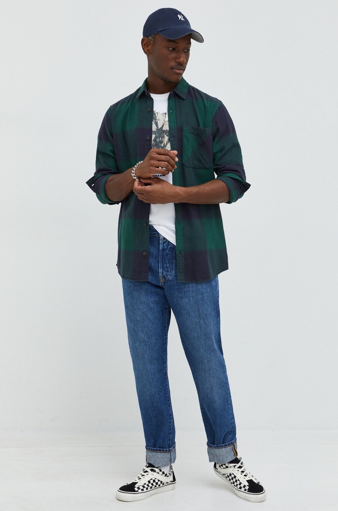 Oblačila Bombažna srajca Jack & Jones Jorowen 12215467.TrekkingGr zelena