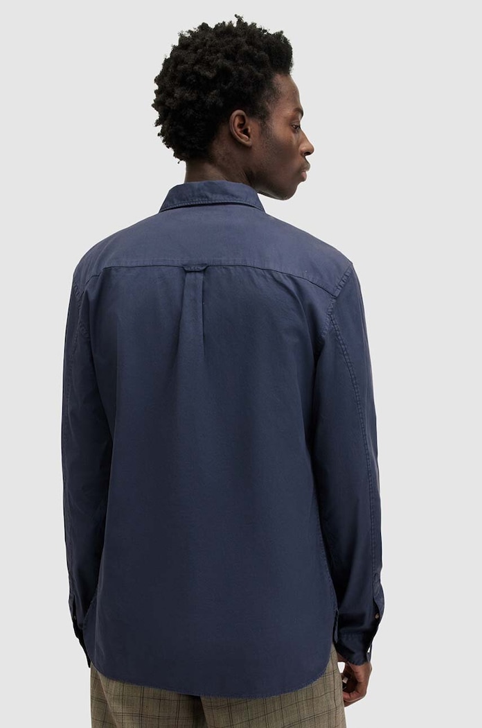 Košeľa AllSaints HAWTHORNE LS SHIRT tmavomodrá MS257U