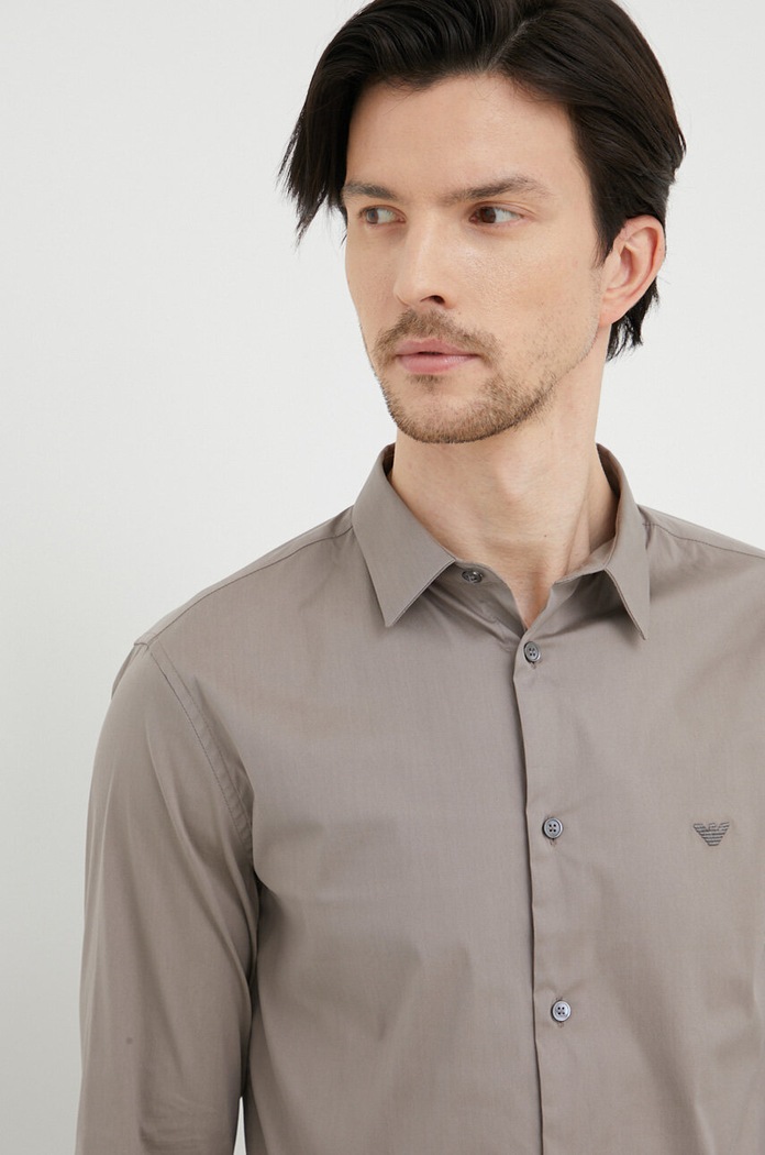 Košile Emporio Armani Emporio Armani hnědá 8N1C09.1NI9Z.NOS
