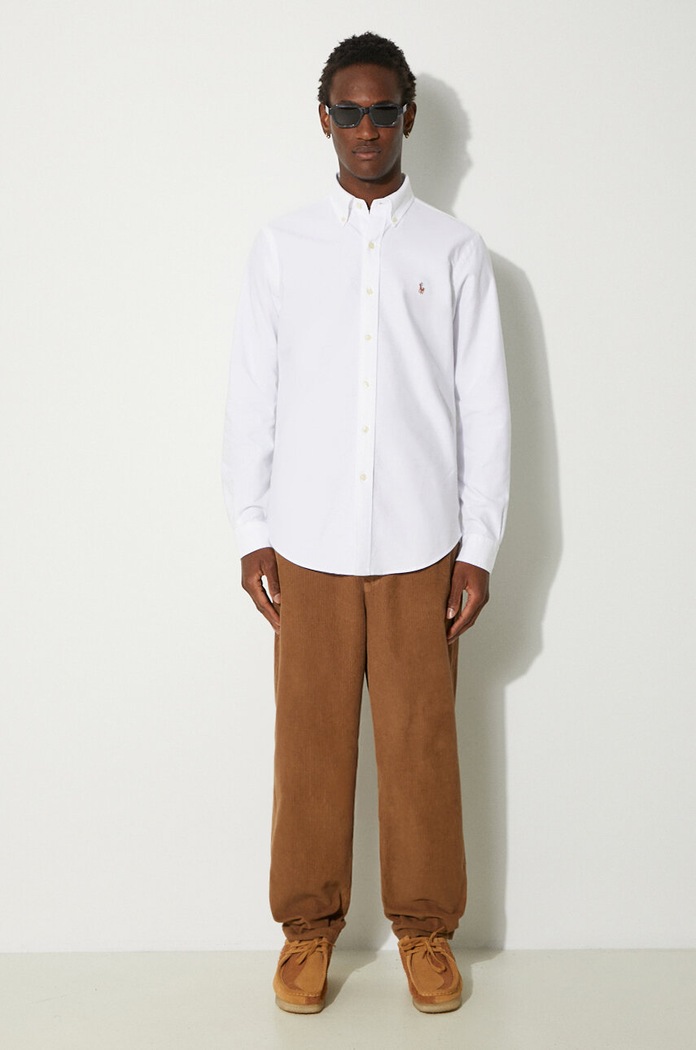 Pamučna košulja Polo Ralph Lauren regular bijela 710792041