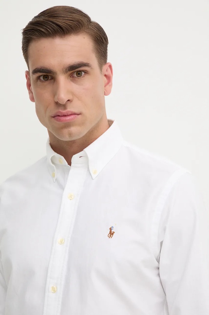 Bavlnená košeľa Polo Ralph Lauren 710792041 biela