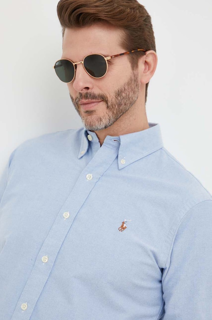 Pamučna košulja Polo Ralph Lauren plava 710792041