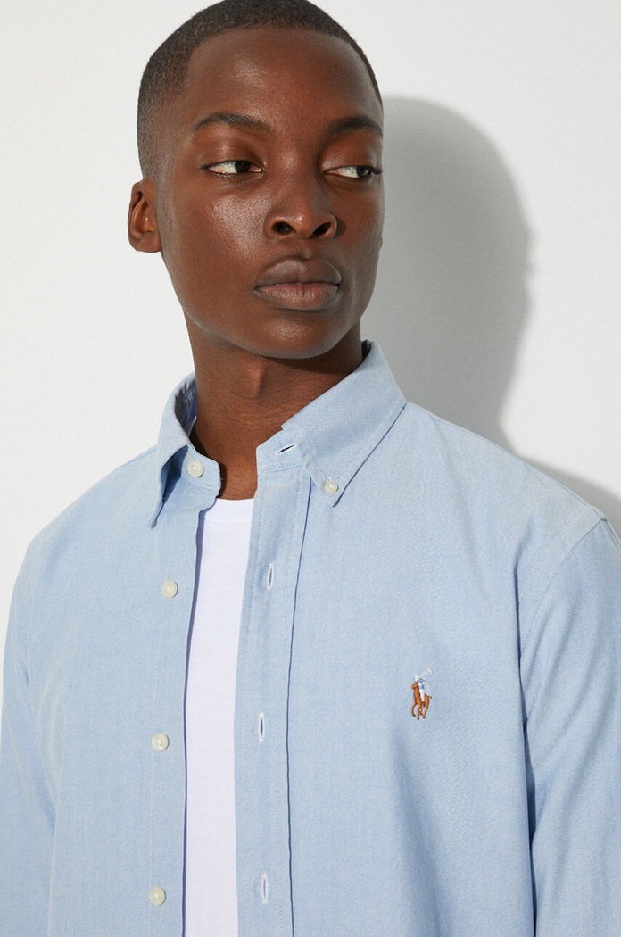 Polo Ralph Lauren camicia in cotone 710792041 blu