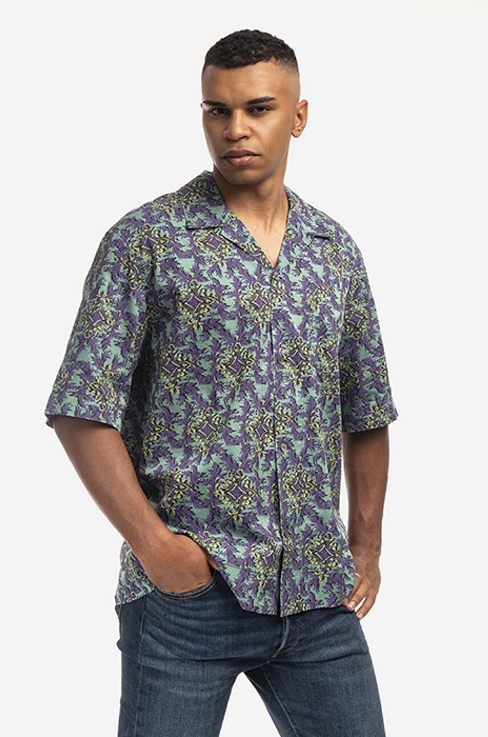Wood Wood camicia in cotone Ohan Chateau regolare verde 12225313.1612