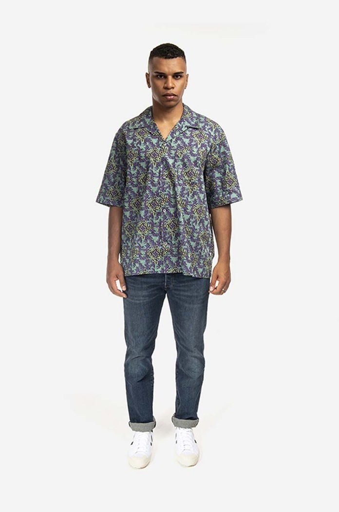 Wood Wood camicia in cotone Ohan Chateau 12225313.1612 verde AA00