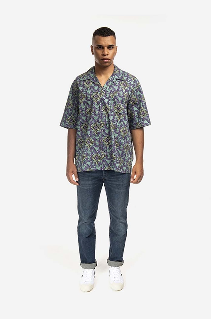 Wood Wood camicia in cotone Ohan Chateau 12225313.1612 verde AA00