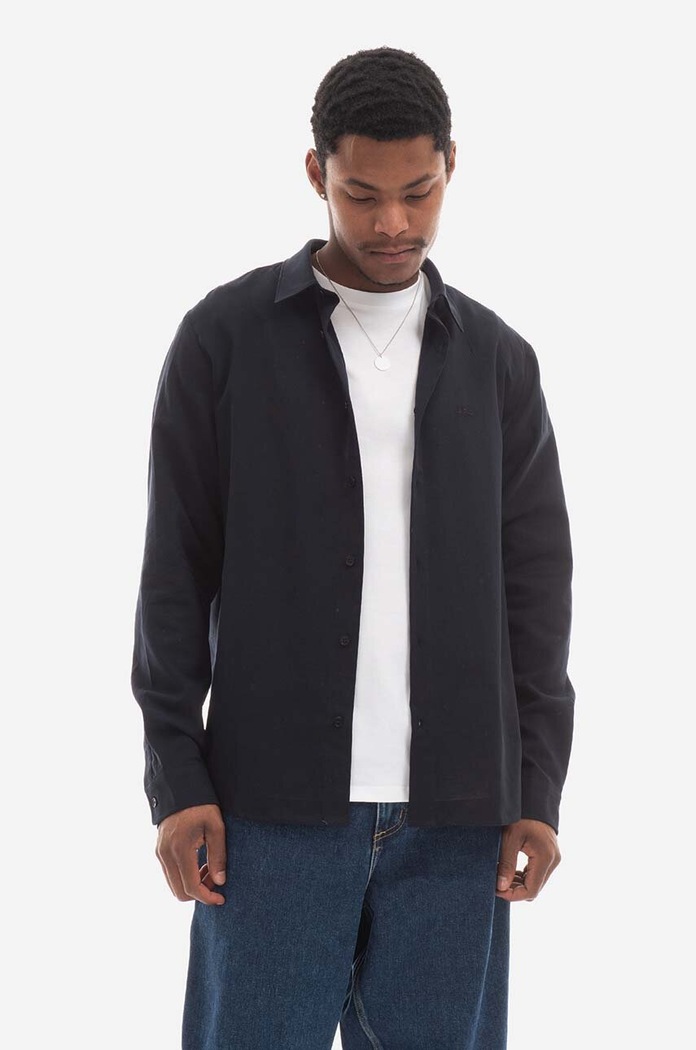 Βαμβακερό πουκάμισο A.P.C. Chemise Vincent A.P.C. σκούρο μπλε COEUT.H12426