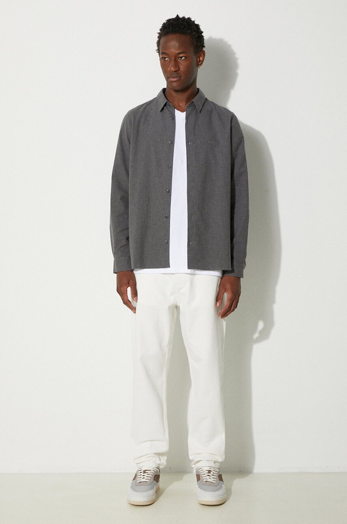 A.P.C. cotton shirt Chemise Vincent COEUT-H12426 GREY HEATHER COEUT.H12426 gray AA00