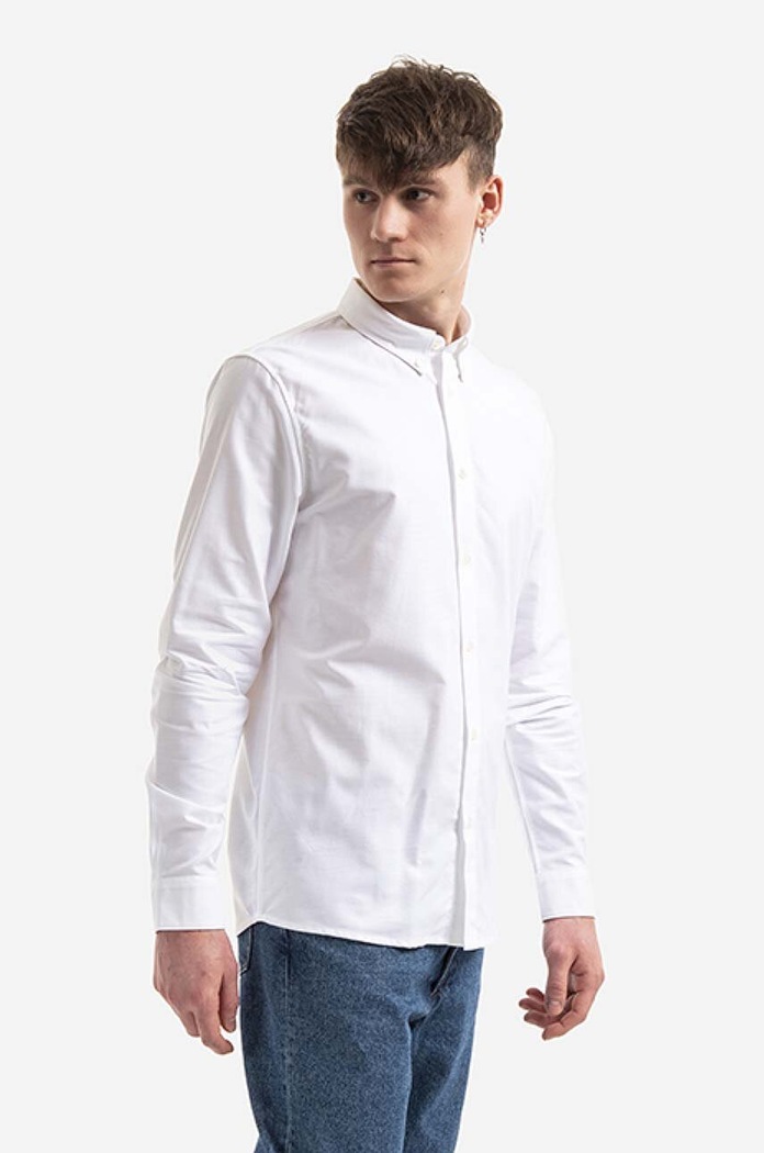 Bavlnená košeľa A.P.C. Chemise Greg jednofarebný biela COECK.H12499