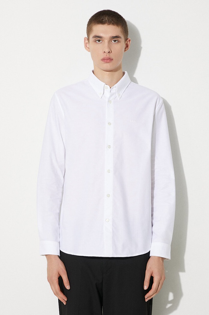 A.P.C. camicia in cotone Chemise Greg regolare bianco COECK.H12499