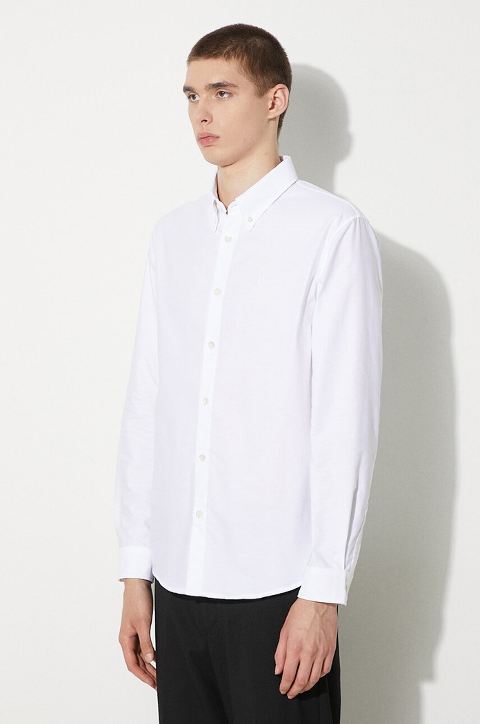 A.P.C. camicia in cotone Chemise Greg bianco COECK.H12499