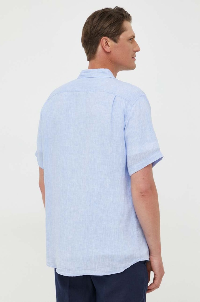 Abbigliamento United Colors of Benetton camicia di lino 5BKU5QJH8.907 blu