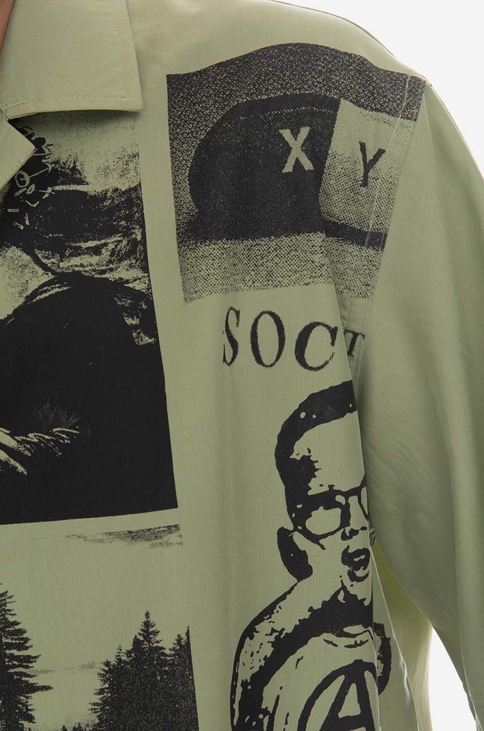 Clothing PLEASURES shirt Choices Camp Collar P23SP015 green