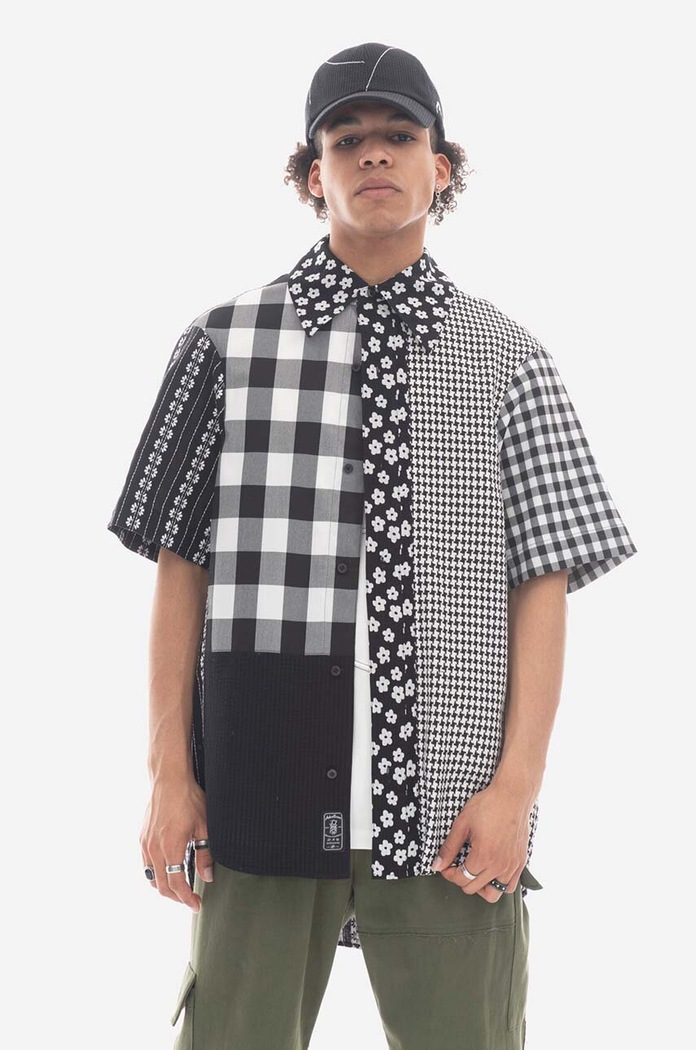 Košile Ader Error Short Sleeve Shirt BMADSSSH0202BK relaxed černá BMADSSSH0202BK