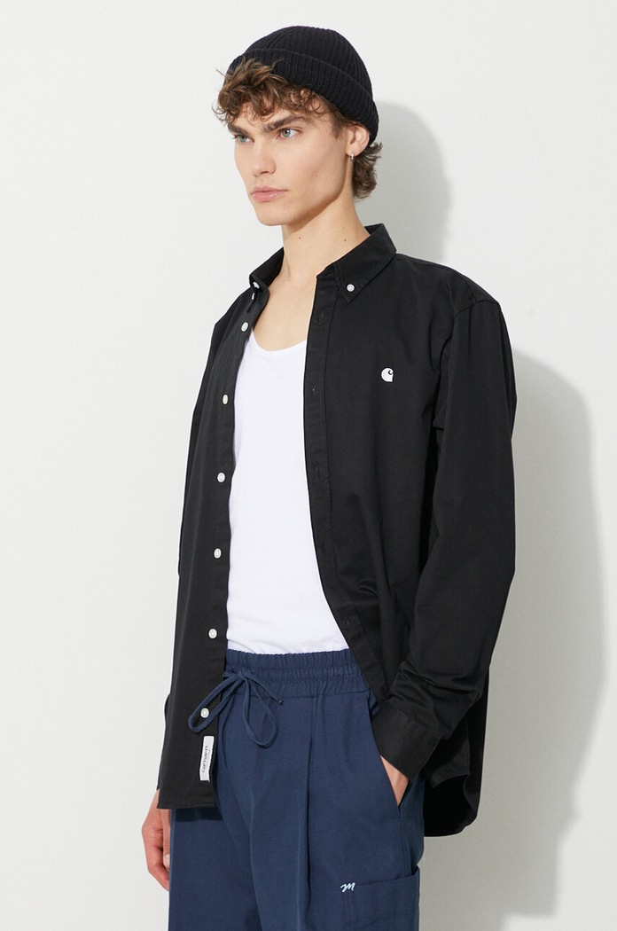 Памучна риза Carhartt WIP Madison Shirt черен I023339