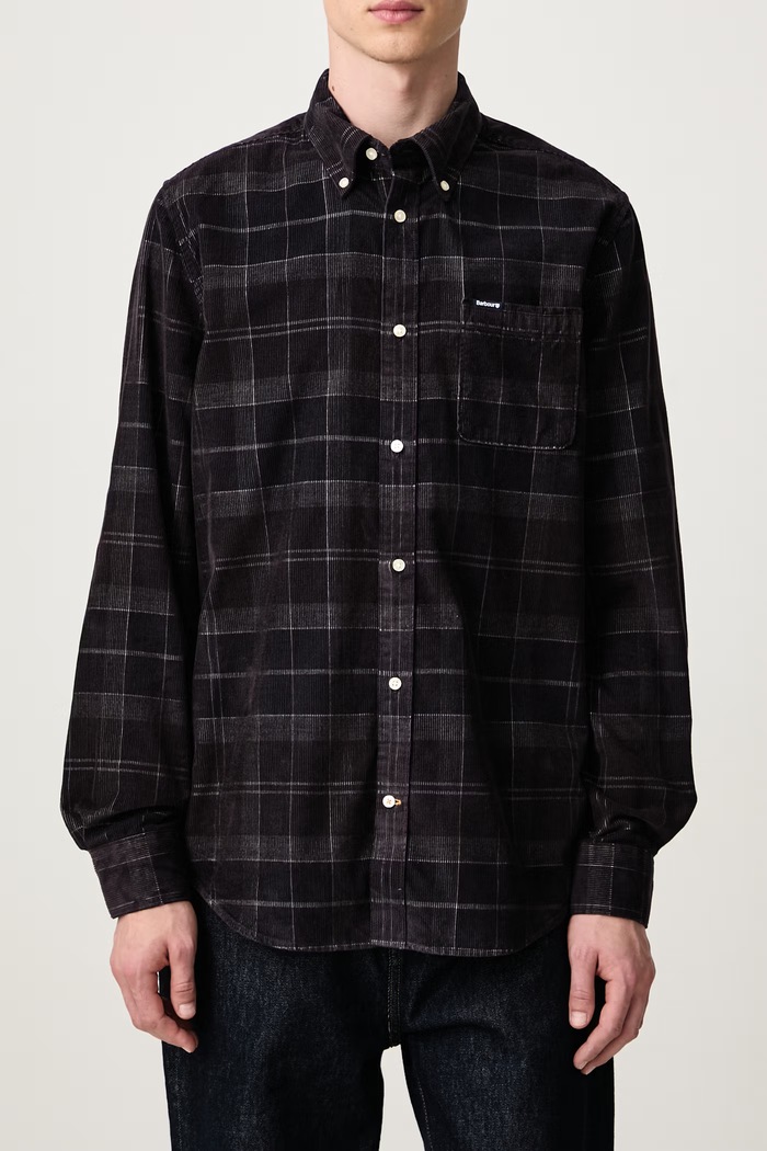 Koszula męska sztruksowa Blair Tailored Shirt Barbour brązowy MSH4986
