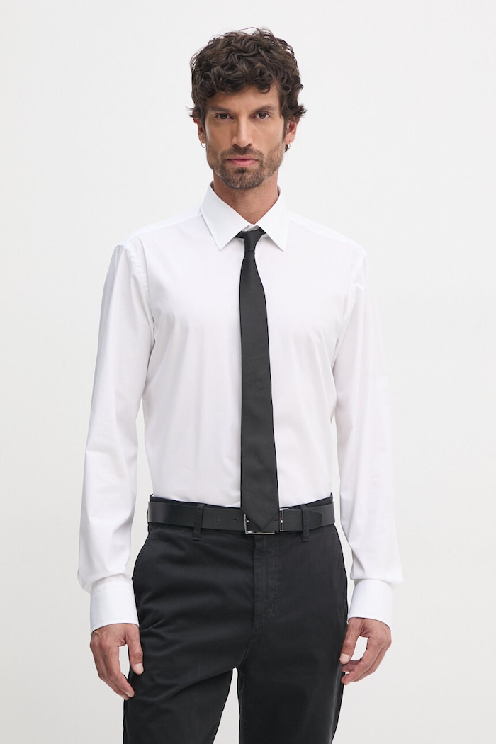 BOSS koszula z elastanem biały 50473265