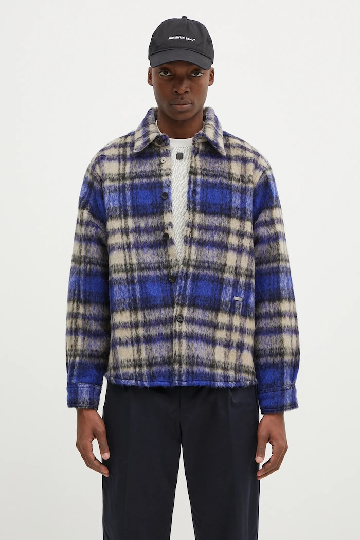Ader Error wool shirt all-over print blue BN01FWJK0118BL