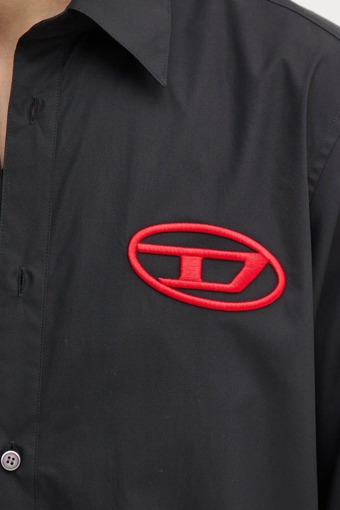 Bavlněná košile Diesel S-SIMPLY-D SHIRT A14634.0PCAL černá