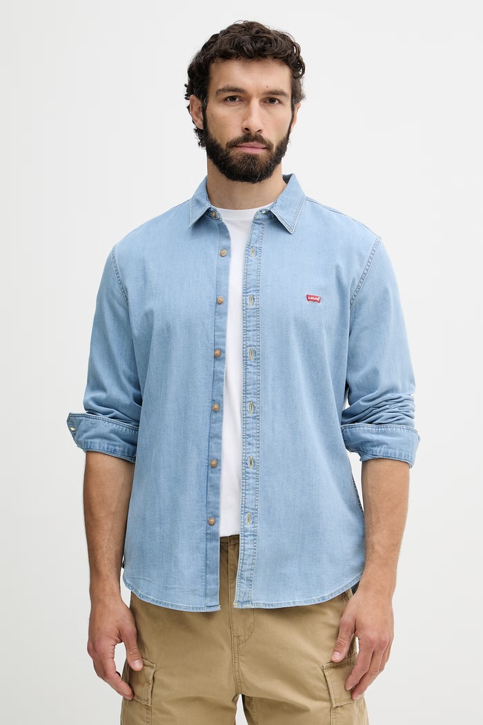 Levi's košeľa pánska rifľová LS BATTERY HM SHIRT SLIM modrá 86625.0065