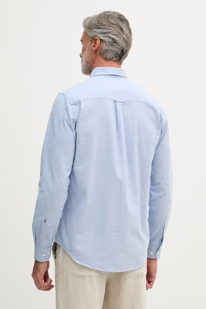 Дрехи U.S. Polo Assn. риза мъжка от памук PEACHED OXFORD LS MUP3247 син