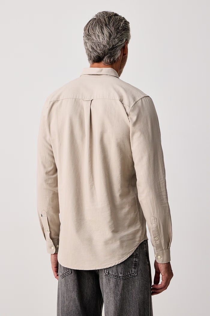 Odzież U.S. Polo Assn. Koszula męska bawełniana PEACHED OXFORD LS MUP3247 beżowy
