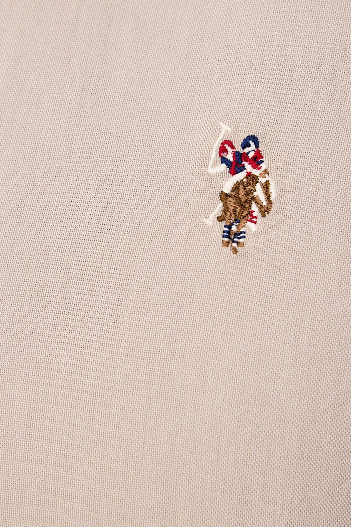 Koszula męska bawełniana PEACHED OXFORD LS U.S. Polo Assn. beżowy MUP3247