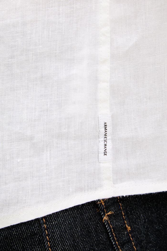 Armani Exchange cămașă bărbați din in XM001222.AF14619.NOS bej