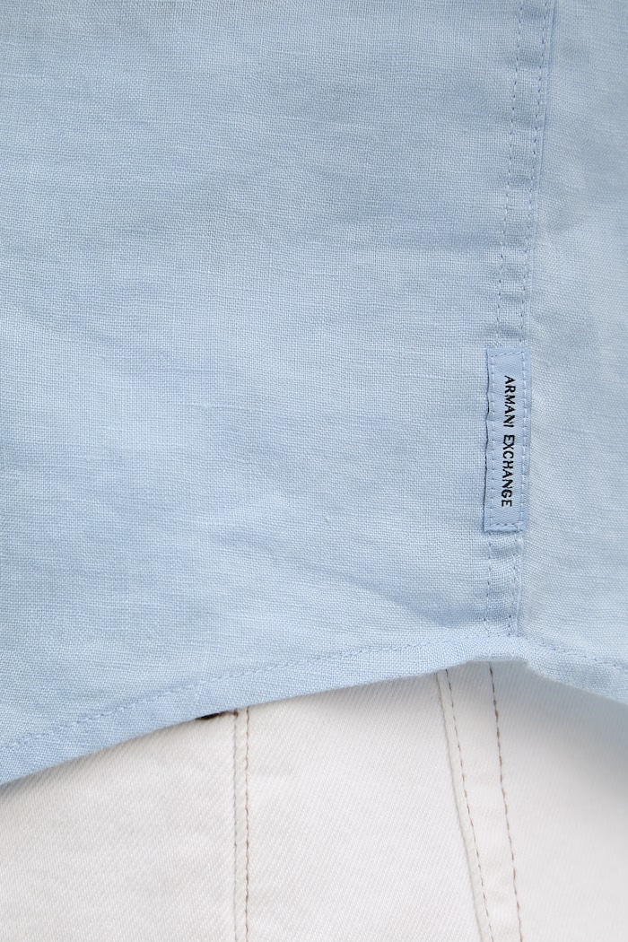 Armani Exchange košeľa pánska ľanová XM001223.AF14619.NOS modrá