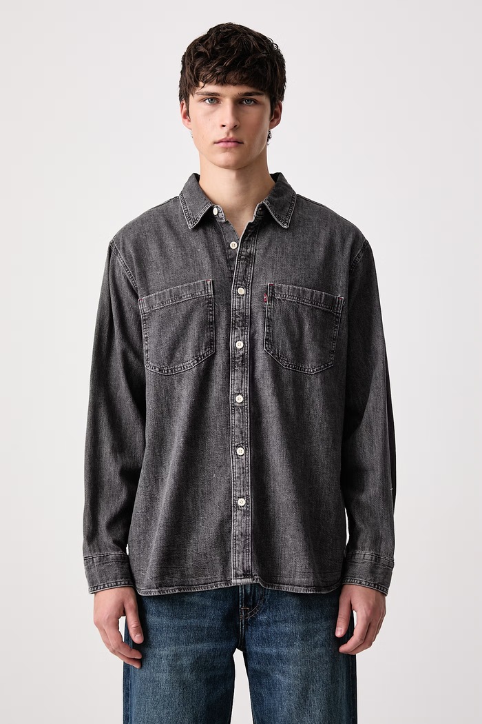 Levi's Košile pánská džínová MARIPOSA WORKER šedá 0085D