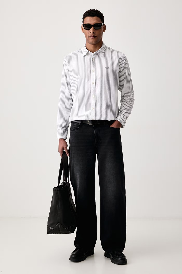 Levi's Koszula oxford męska bawełniana BATTERY HOUSEMARK STANDARD 0085A biały AA00