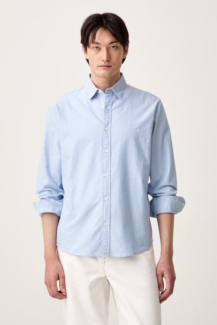 Levi's košeľa oxford pánska bavlnená BATTERY HOUSEMARK STANDARD modrá 0085A