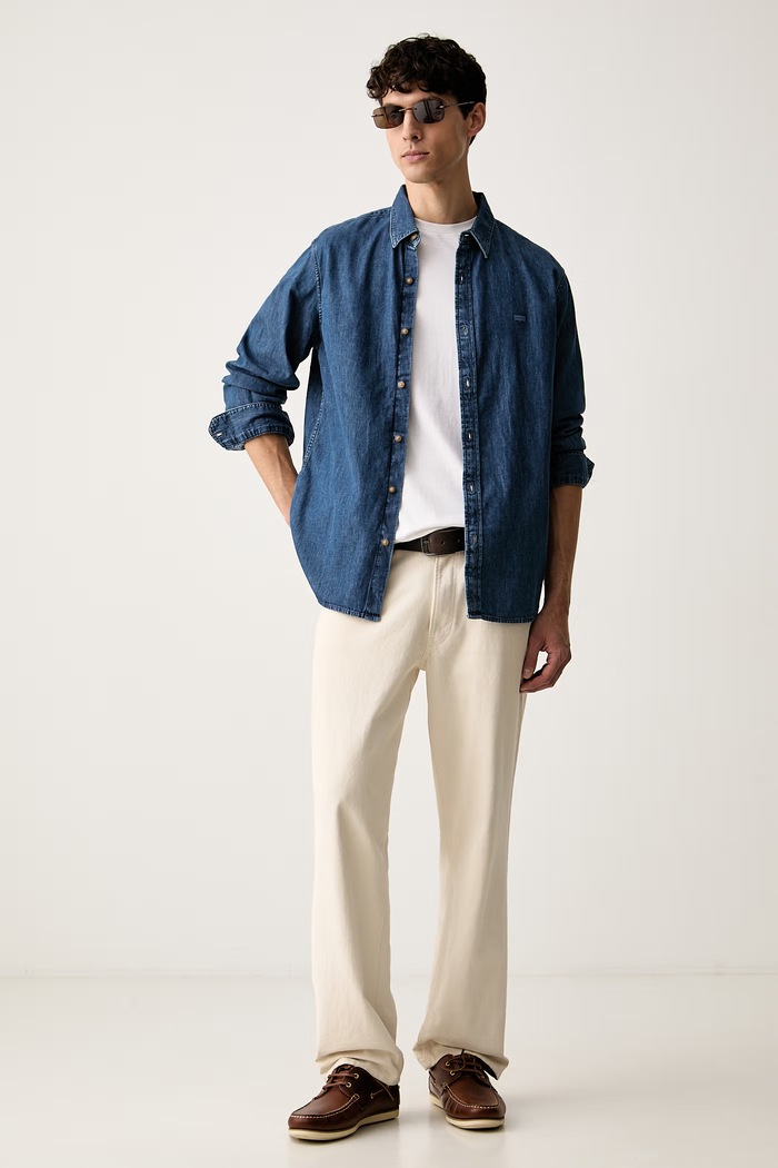 Levi's oxfordská košile pánská bavlněná BATTERY HOUSEMARK STANDARD 0085A modrá AA00