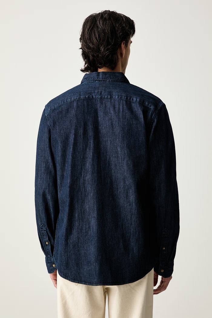 Odzież Levi's koszula oxford męska bawełniana BATTERY HOUSEMARK STANDARD 0085A granatowy