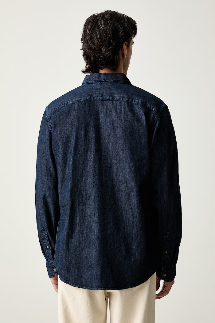 Odzież Levi's koszula oxford męska bawełniana BATTERY HOUSEMARK STANDARD 0085A granatowy