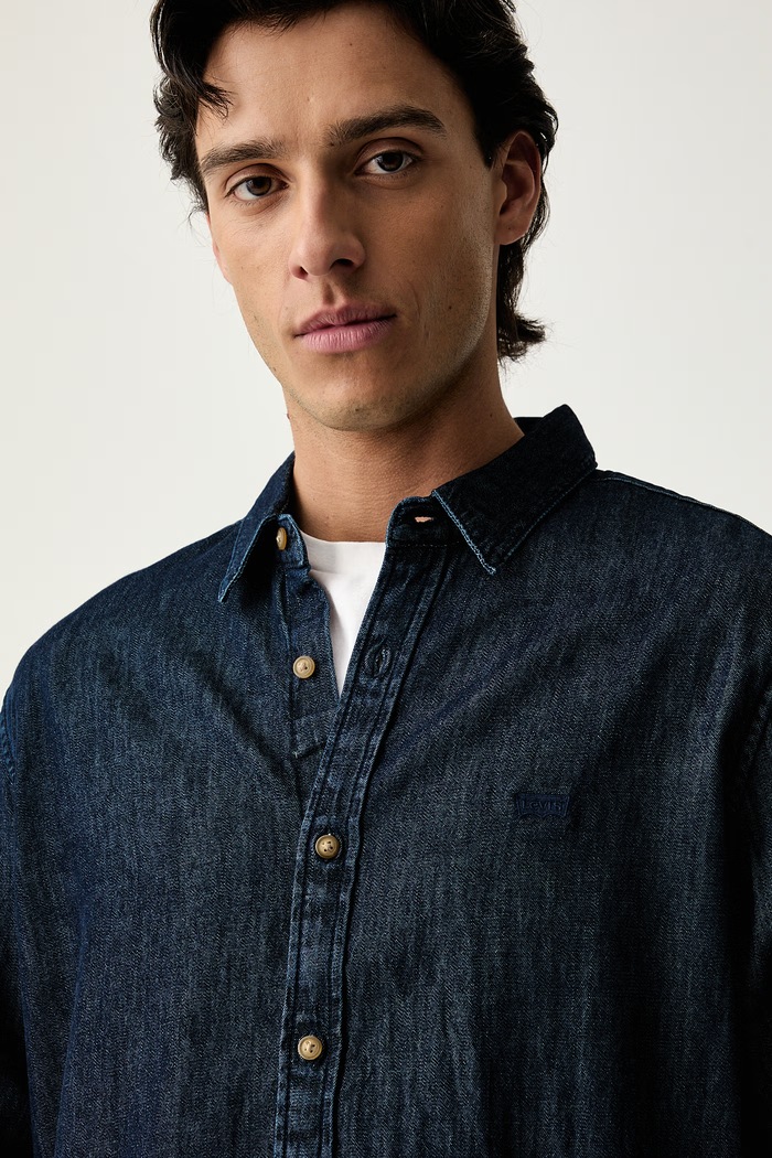 Levi's koszula oxford męska bawełniana BATTERY HOUSEMARK STANDARD granatowy 0085A
