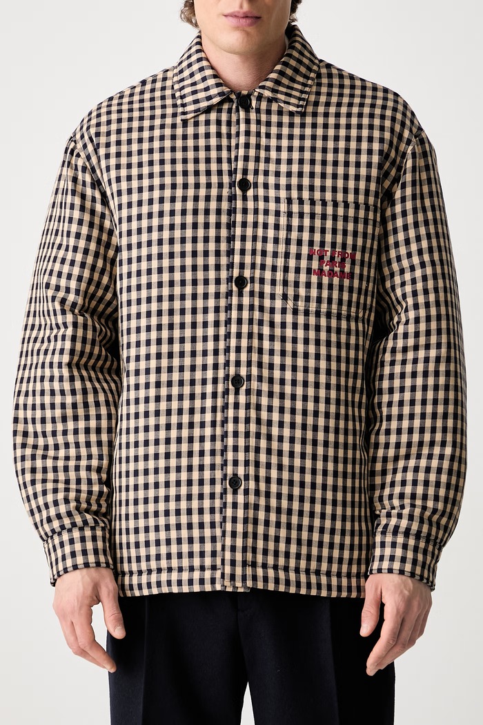 Drôle de Monsieur kurtka męska bawełniana Slogan PERM.SH270.CO310 beżowy