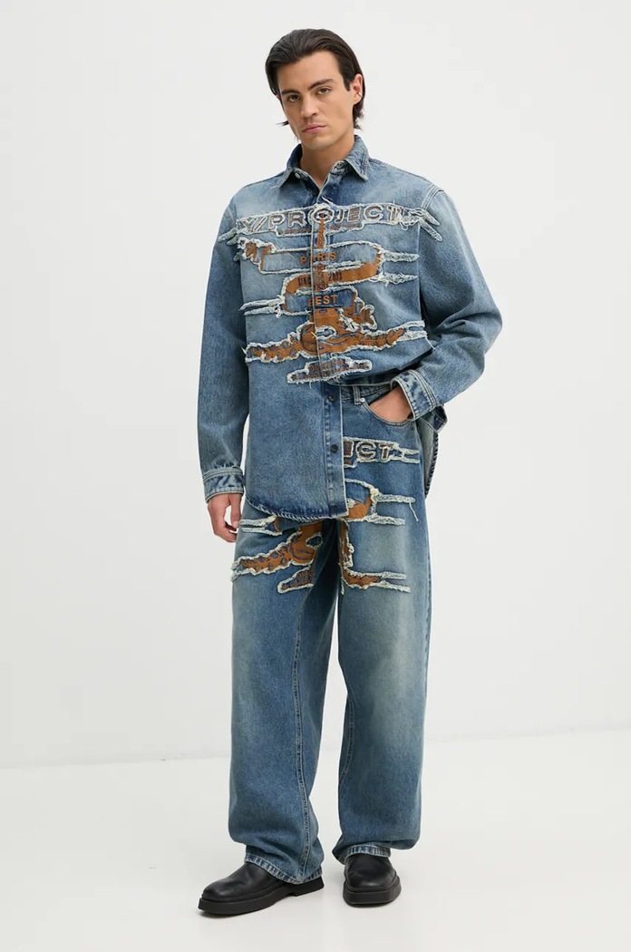 Дънкова риза Y/Project EVERGREEN PARIS' BEST PATCH DENIM SHIRT син 207SI002