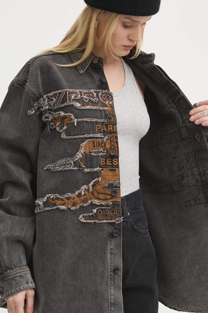 Jeans srajca Y/Project EVERGREEN PARIS' BEST PATCH DENIM SHIRT 207SI002
