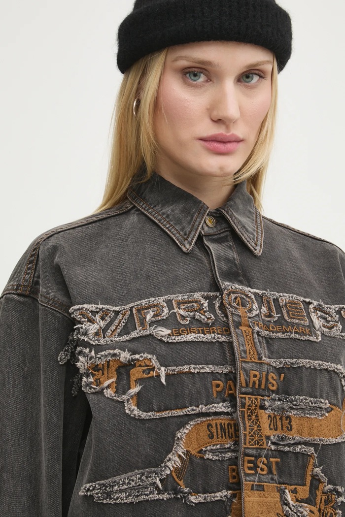 Jeans srajca Y/Project EVERGREEN PARIS' BEST PATCH DENIM SHIRT 207SI002