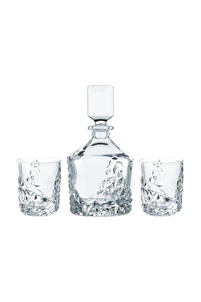 Nachtmann carafă de whisky cu pahare Sculpture Whisky 750 ml / 365 ml 3-pack transparent 101984