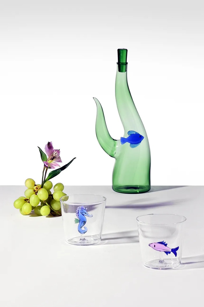 Ichendorf Milano Гарафа от цветно стъкло Marine Garden 0,7 l 9354208 зелен AA00
