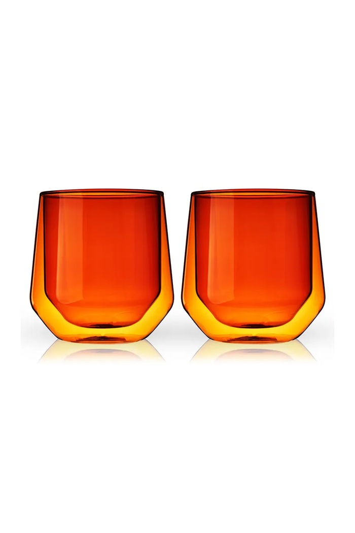 Viski zestaw szklanek do whiskey ze szkła 270 ml pomarańczowy V11188