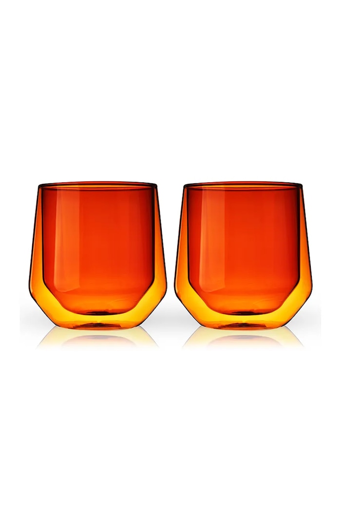Viski zestaw szklanek do whiskey ze szkła 270 ml pomarańczowy V11188