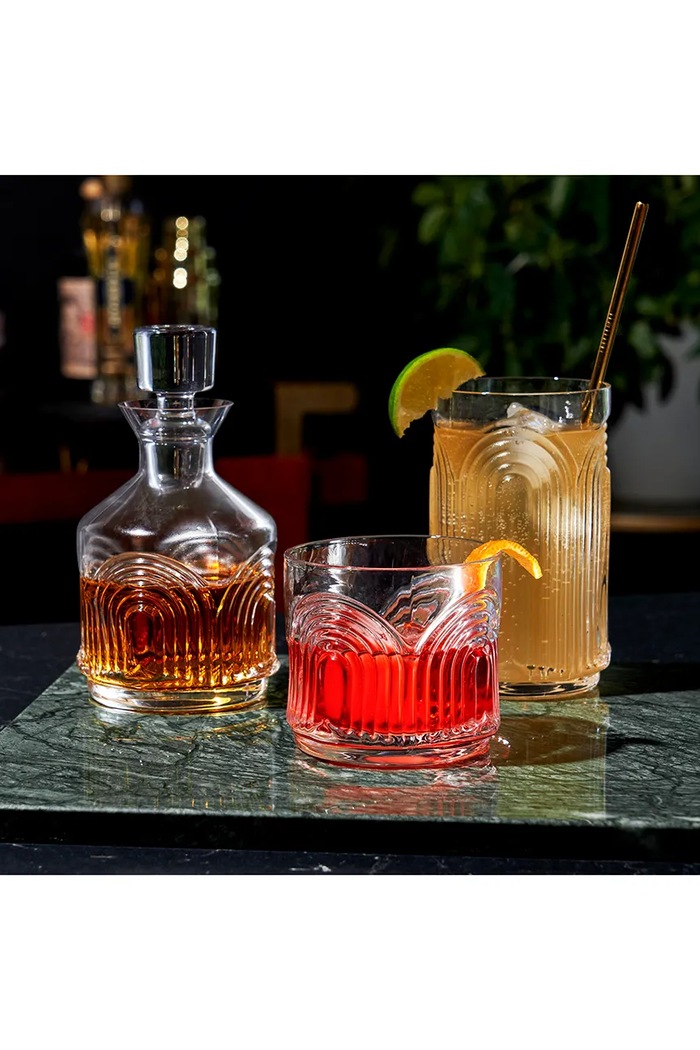 Viski karafka z zestawem szklanek do whiskey ze szkła V11279 transparentny