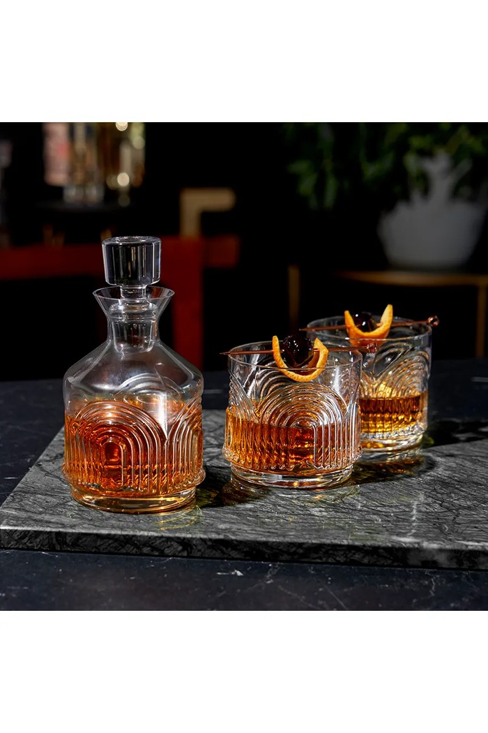 Viski karafka z zestawem szklanek do whiskey ze szkła V11279