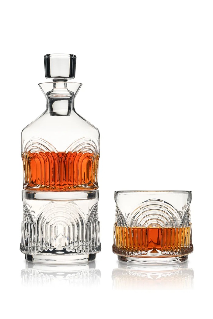 Kuchnia i bar Viski karafka z zestawem szklanek do whiskey ze szkła V11279 transparentny