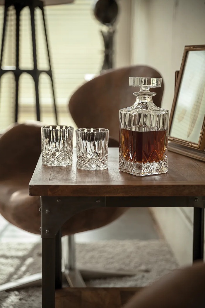 Viski karafka z zestawem szklanek do whiskey ze szkła transparentny V9417